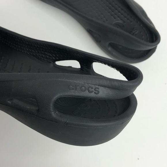 Crocs Malindi Cut Out Slingback Flats Black Size 8 - Picture 5 of 7